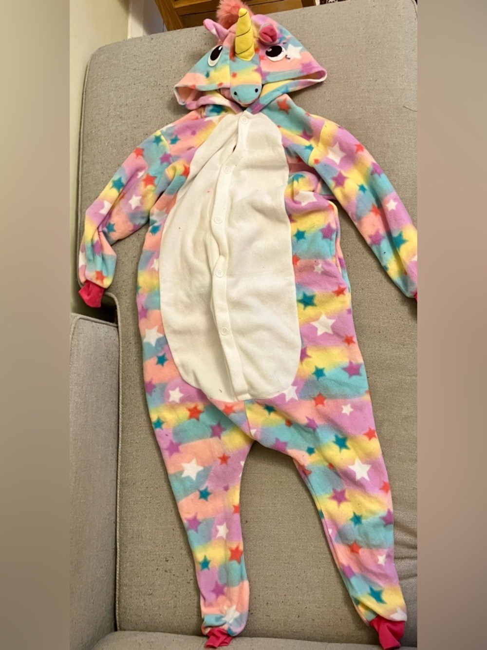 Kids Rainbow Star Unicorn Onesie Costume
